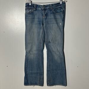 American Eagle Favorite Bootcut‎ Distressed Blue Denim Jeans Women’s Size 6